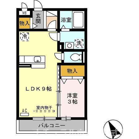 CASA DOLCE(1LDK/3階)の間取り写真