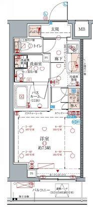 クレヴィスタ浮間舟渡(1K/4階)の間取り写真