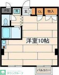 カメリアハイム(ワンルーム/2階)の間取り写真