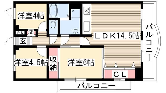 エクセレント伸和(3LDK/5階)の間取り写真