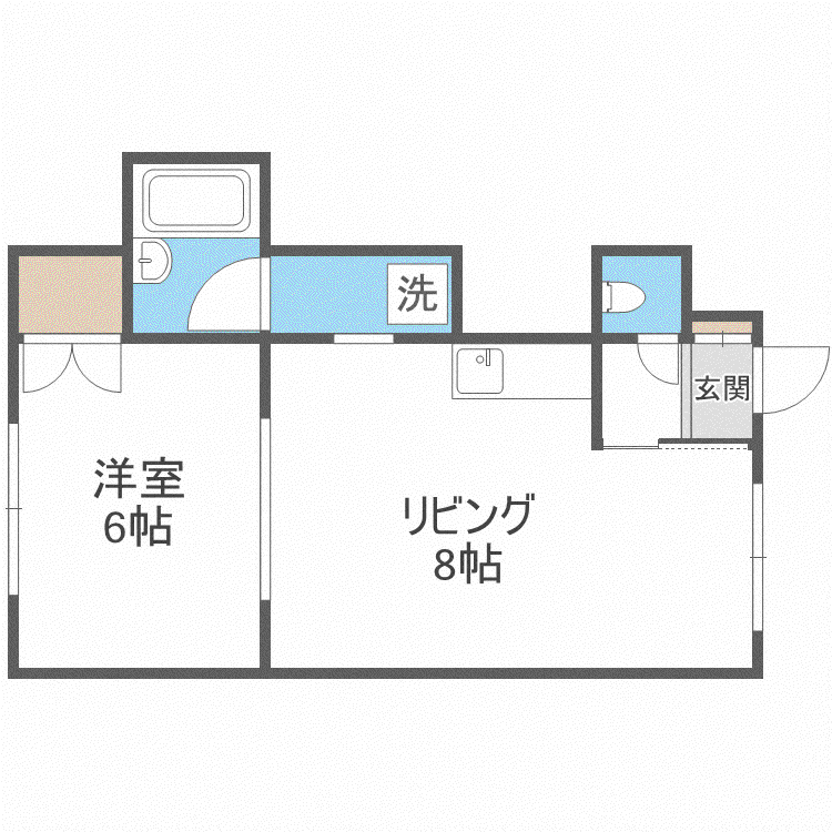 パレスエイト(1DK/3階)の間取り写真