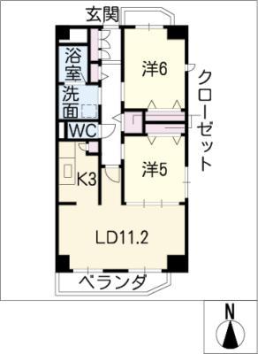 SUGAR HILL 千種(2LDK/2階)の間取り写真