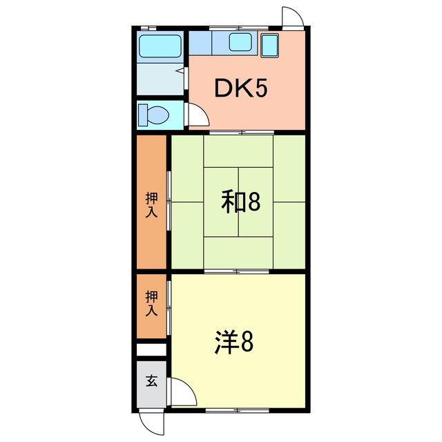 長坂アパート(2DK/1階)の間取り写真