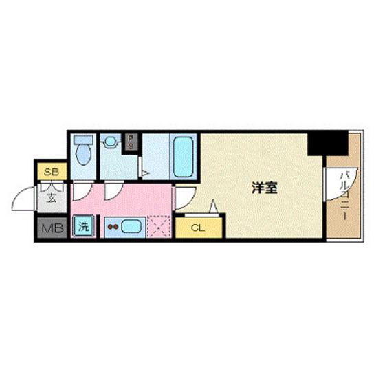 プレサンス広島中央(1K/14階)の間取り写真