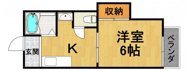 ハイツ南苑荘3(1K/3階)の間取り写真