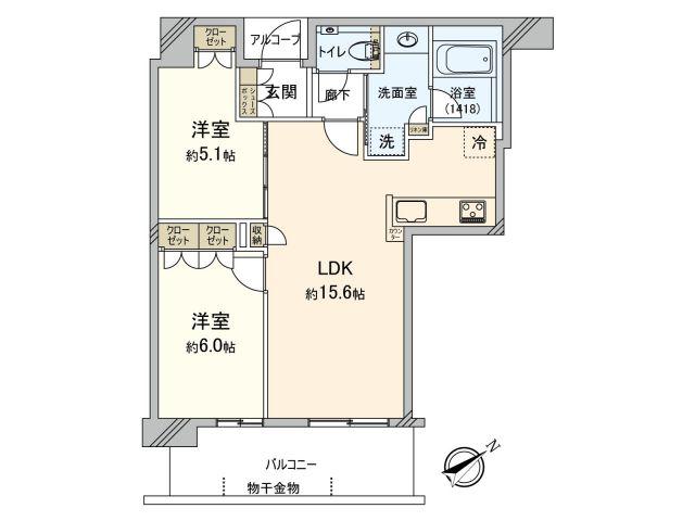 ザ・パークハウス中之島タワー(2LDK/42階)の間取り写真
