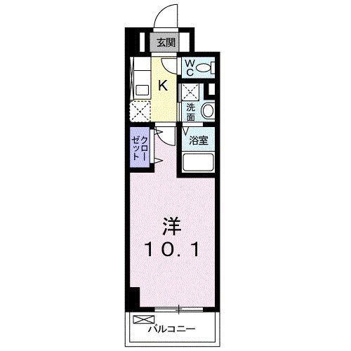 CUORE(1K/4階)の間取り写真