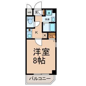 ストゥーディオK(1K/3階)の間取り写真