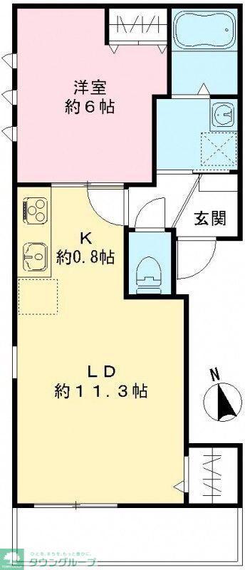 クリサンテーモ(1LDK/3階)の間取り写真