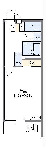 レオネクストシモンズ(1K/1階)の間取り写真