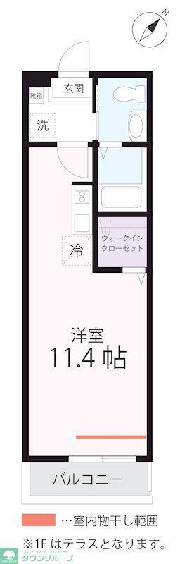 QUIET CRAB HOUSE 鶴見寺谷(ワンルーム/1階)の間取り写真