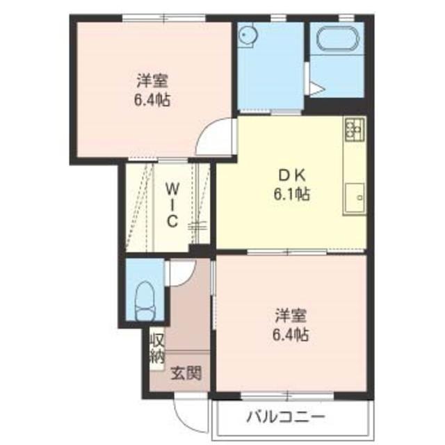 グロリアスヒル C(2DK/1階)の間取り写真