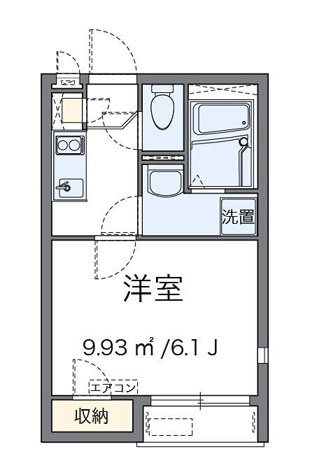 ボナールJOY(1K/1階)の間取り写真