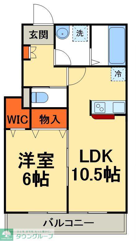 メゾンイワセ(1LDK/3階)の間取り写真