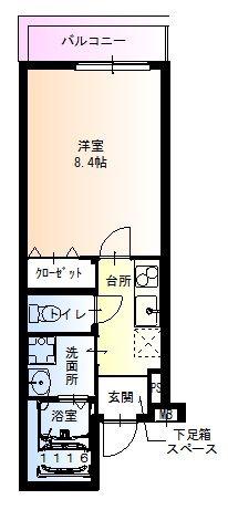 フジパレス立花町二丁目II番館(1K/2階)の間取り写真