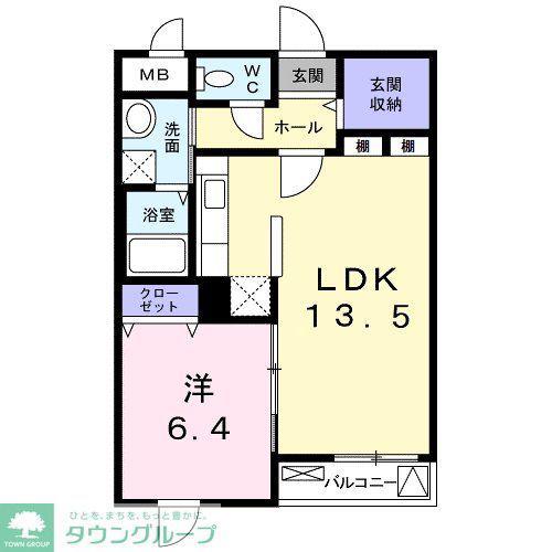 リュミエール(1LDK/1階)の間取り写真