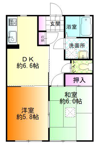 アルテール(2DK/1階)の間取り写真