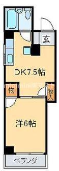 ルポ西本町(1DK/4階)の間取り写真