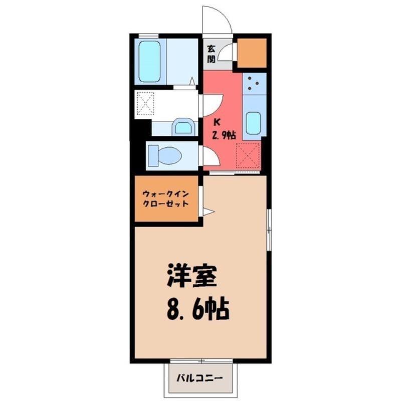 パトリア大手町(1K/2階)の間取り写真