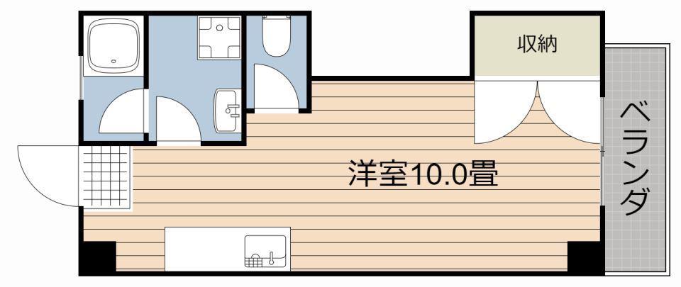 パレス鴨池(ワンルーム/3階)の間取り写真