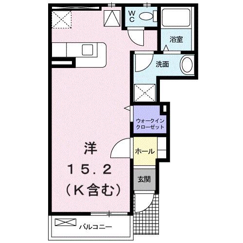 ボーエトワール(1K/1階)の間取り写真