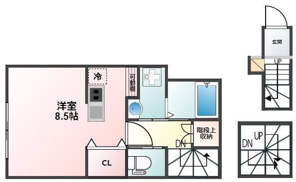 GLANZ王子神谷(1K/3階)の間取り写真