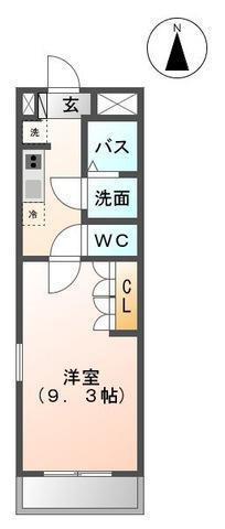 シャンテ加納(1K/2階)の間取り写真