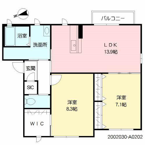シャーメゾン桜坂(2LDK/2階)の間取り写真