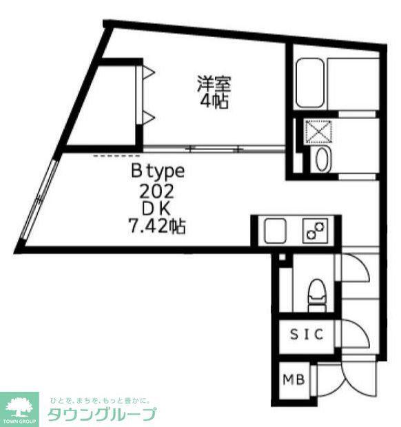 U RESIDENCE武蔵小山(1DK/2階)の間取り写真