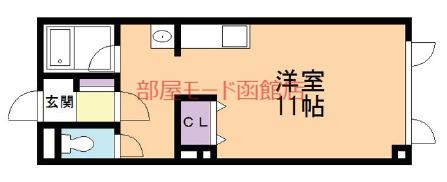 アールズコート美原II(ワンルーム/3階)の間取り写真