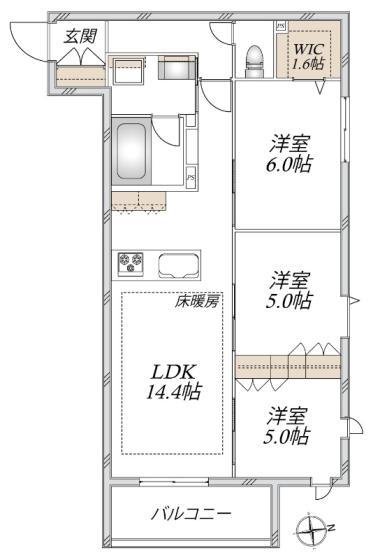 VESTA(3LDK/2階)の間取り写真