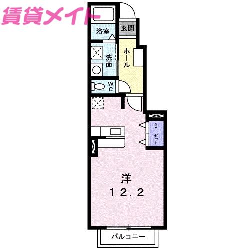 近鉄名古屋線 伊勢朝日駅 徒歩28分 2階建 築20年(ワンルーム/1階)の間取り写真