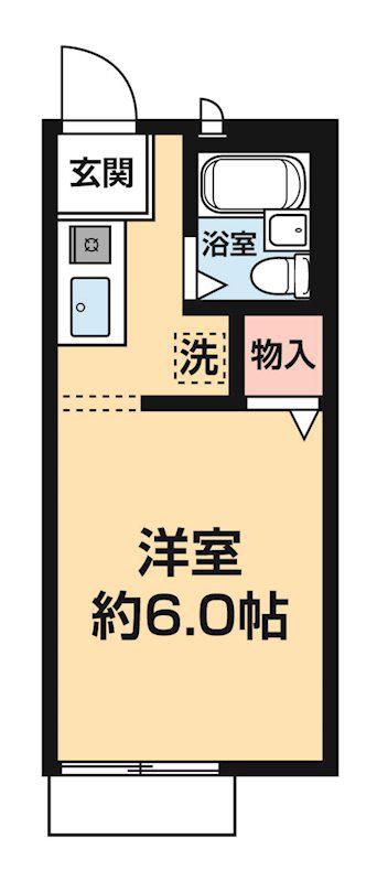 羽沢ヒルズ(ワンルーム/2階)の間取り写真