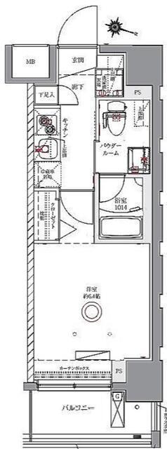 AZEST西川口III(1K/4階)の間取り写真