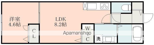 ファビュラス(1LDK/1階)の間取り写真