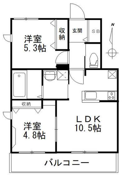 アネシス豊玉中(2LDK/3階)の間取り写真