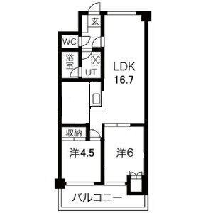 URBAN STAGE ナゴヤ(2LDK/1階)の間取り写真