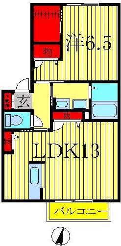 パストラルセゾンC棟(1LDK/2階)の間取り写真