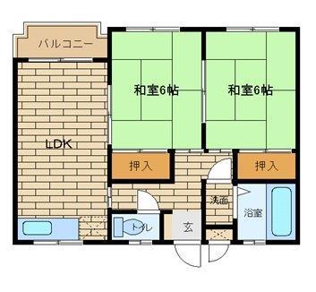 ネスティ美保里(2LDK/2階)の間取り写真