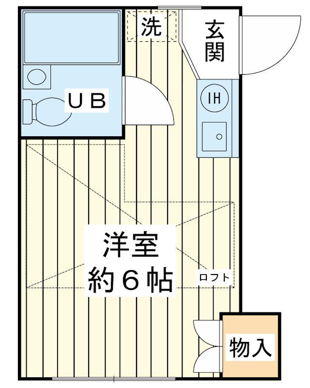 小島ハイツ(ワンルーム/2階)の間取り写真