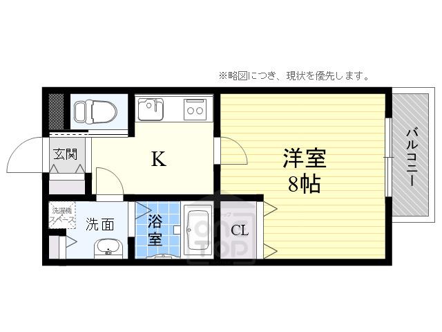 コクリコ富田(1K/2階)の間取り写真