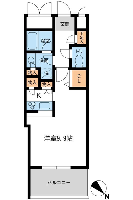 メトロタワー山下町(1K/7階)の間取り写真
