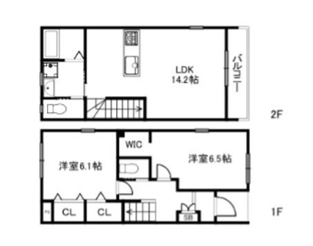 フォレストメゾン梅小路(2LDK/1階)の間取り写真