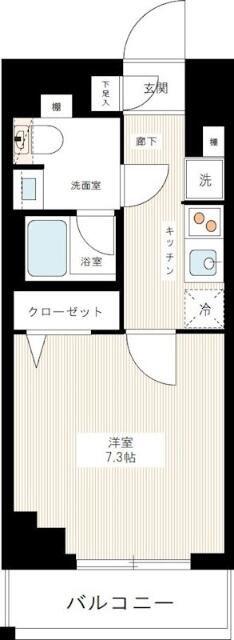 AZEST千住大橋(1K/5階)の間取り写真