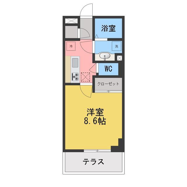 GRAND STATION宮上I(1K/1階)の間取り写真