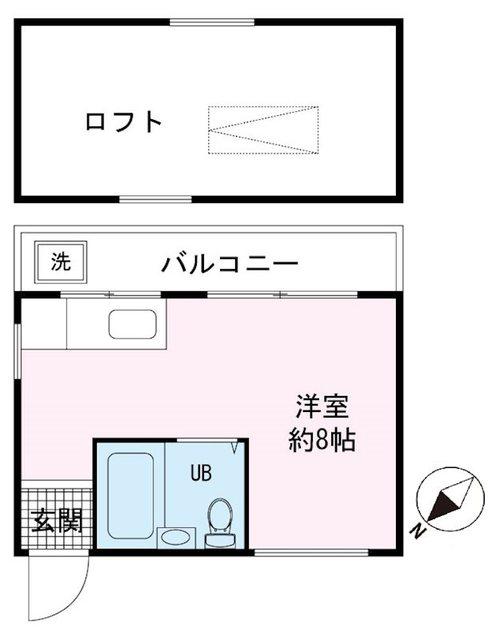 CASA大岡(ワンルーム/2階)の間取り写真