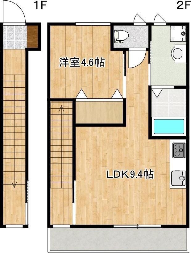 FLOWER VALLEY I(1LDK/2階)の間取り写真