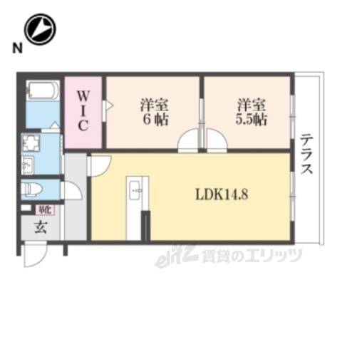 ハートフルマンション神出(2LDK/1階)の間取り写真