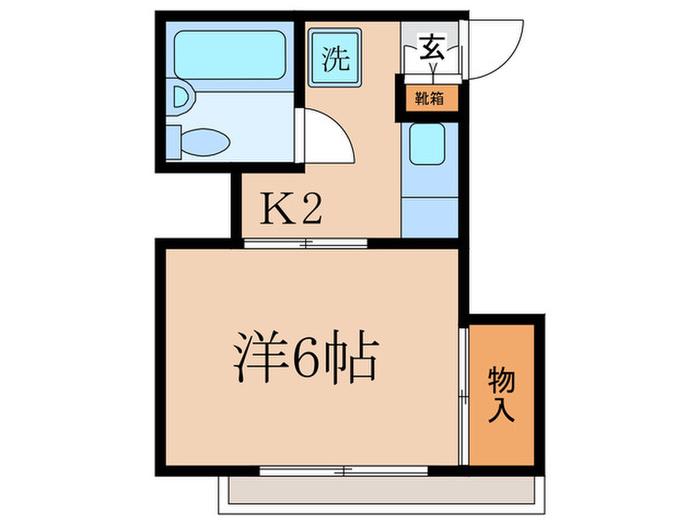 星野荘(1K/2階)の間取り写真