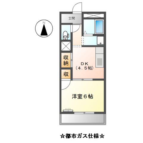 エスポワール名城(1DK/3階)の間取り写真